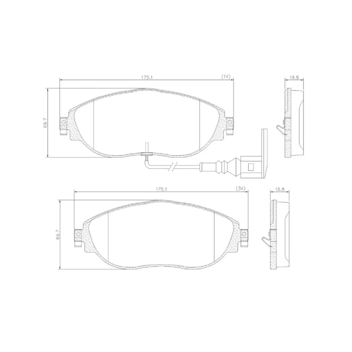 Pastilha Dianteira Cerâmica Fras-le Audi A3 2012-2020