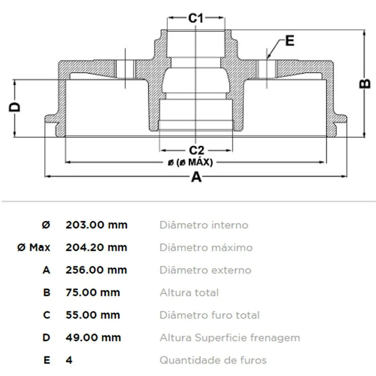 Tambor Freio Traseiro FREMAX Nissan March 2012-2019