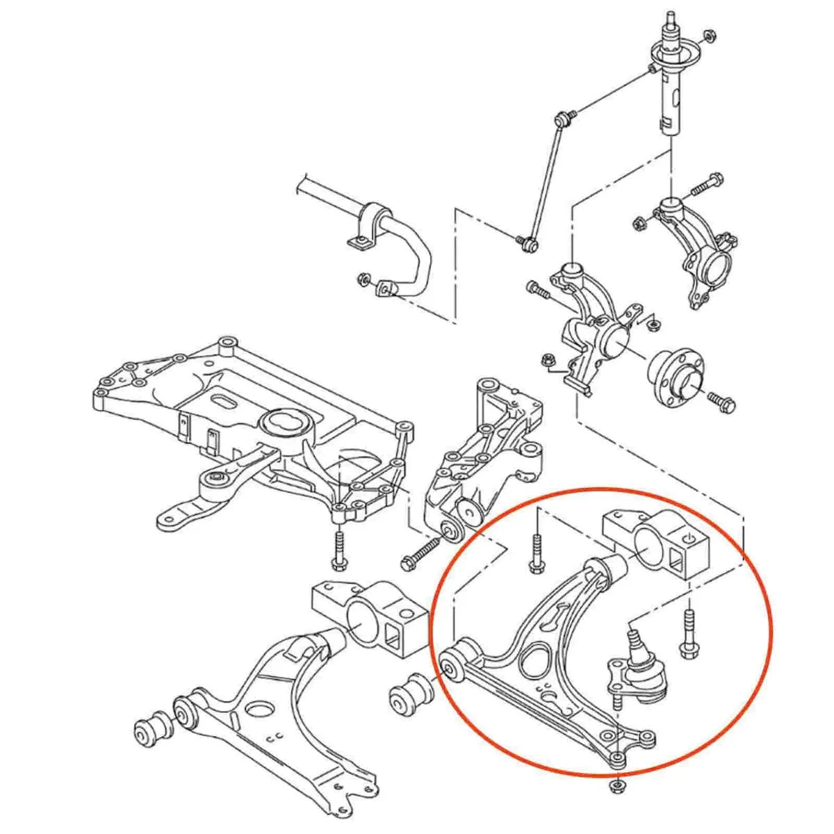 Bandeja Dianteira APlus Audi A3 2007-2013 (Lado Direito) Ferro Fundido