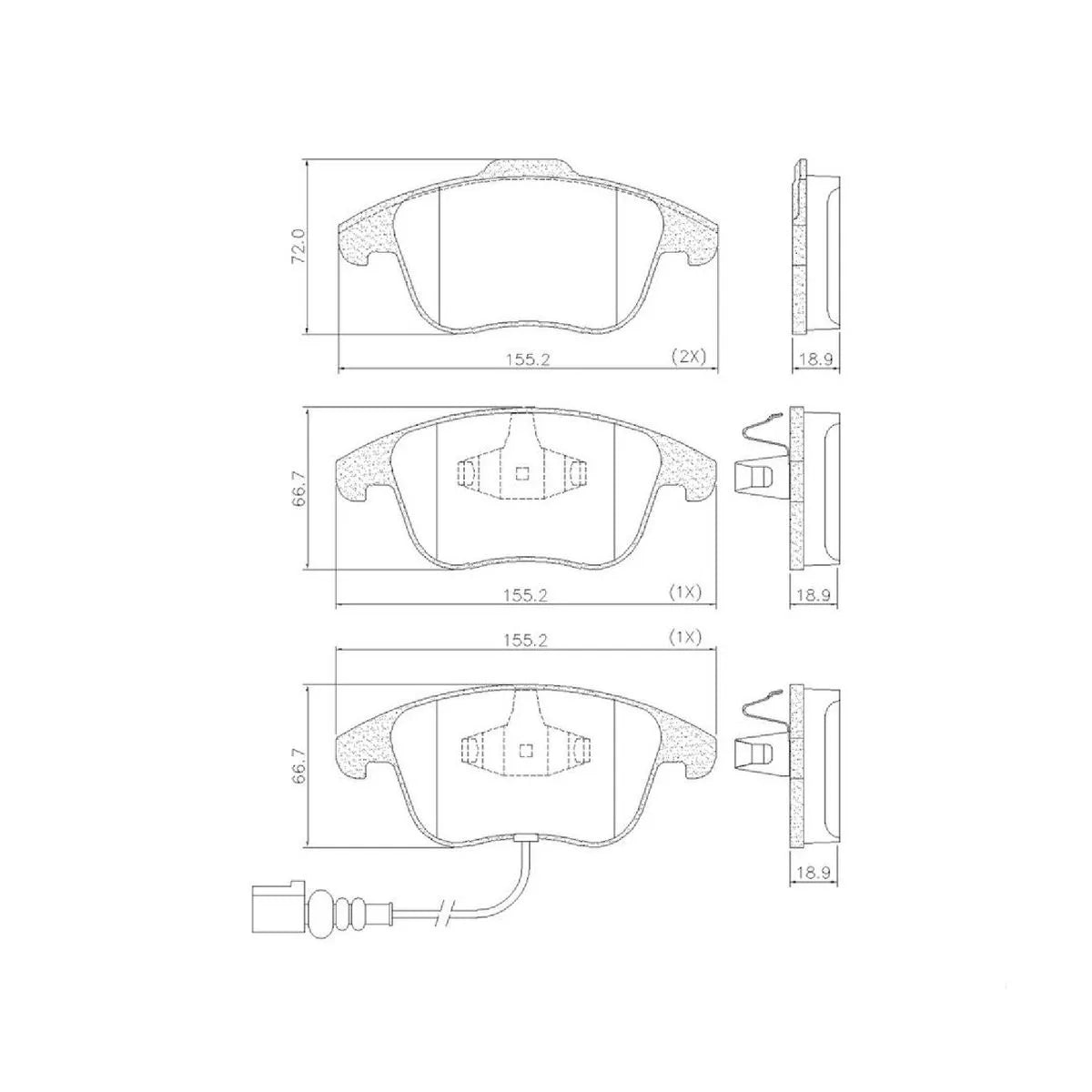 Pastilha Dianteira Cerâmica Fras-le Audi A1 TFSI 2011-2019